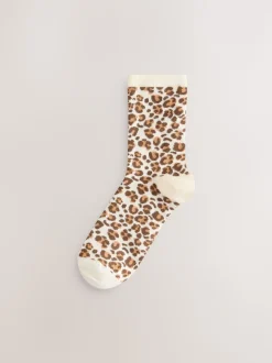 Animal Print Ankle Socks 7 Pack