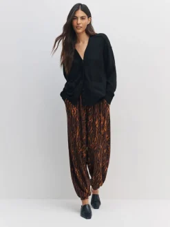 Animal Print Jersey Harem Joggers