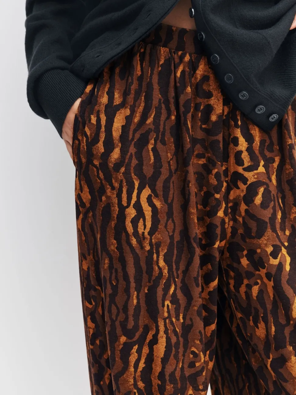 Animal Print Jersey Harem Joggers