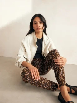 Animal Print Jersey Joggers