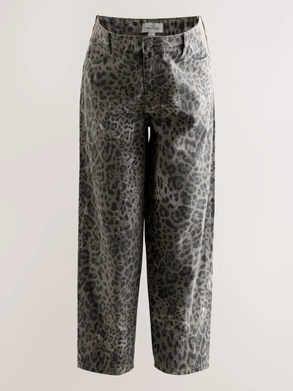 Animal Print Maternity Barrel Denim Jeans