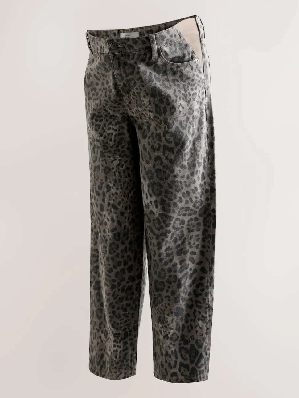 Animal Print Maternity Barrel Denim Jeans