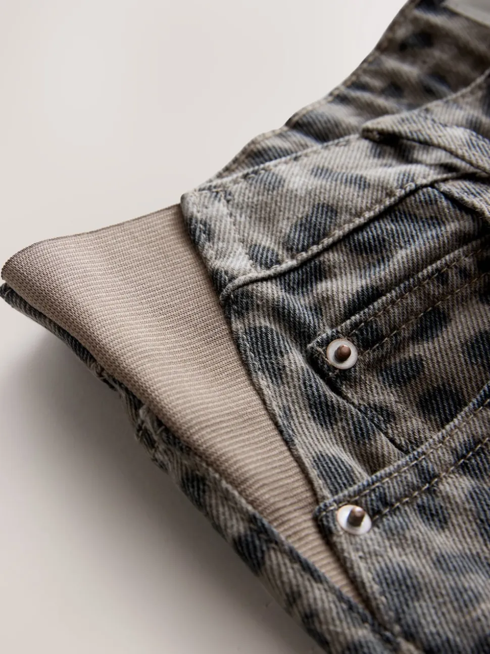 Animal Print Maternity Barrel Denim Jeans