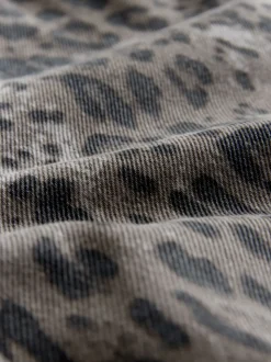 Animal Print Maternity Barrel Denim Jeans