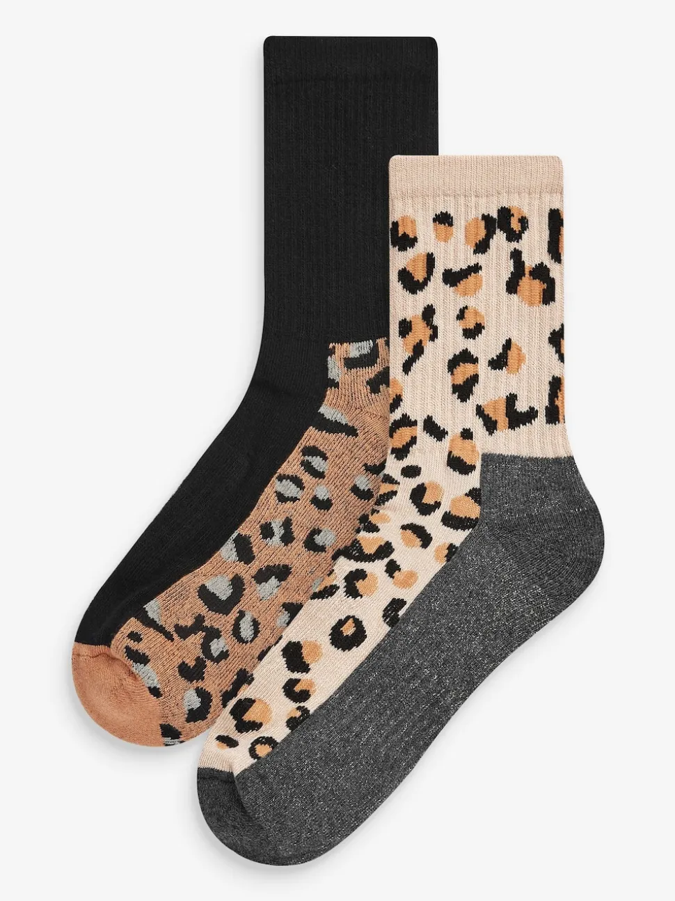 Animal Print Next Active Sports Walking Ankle Socks 2 Pack