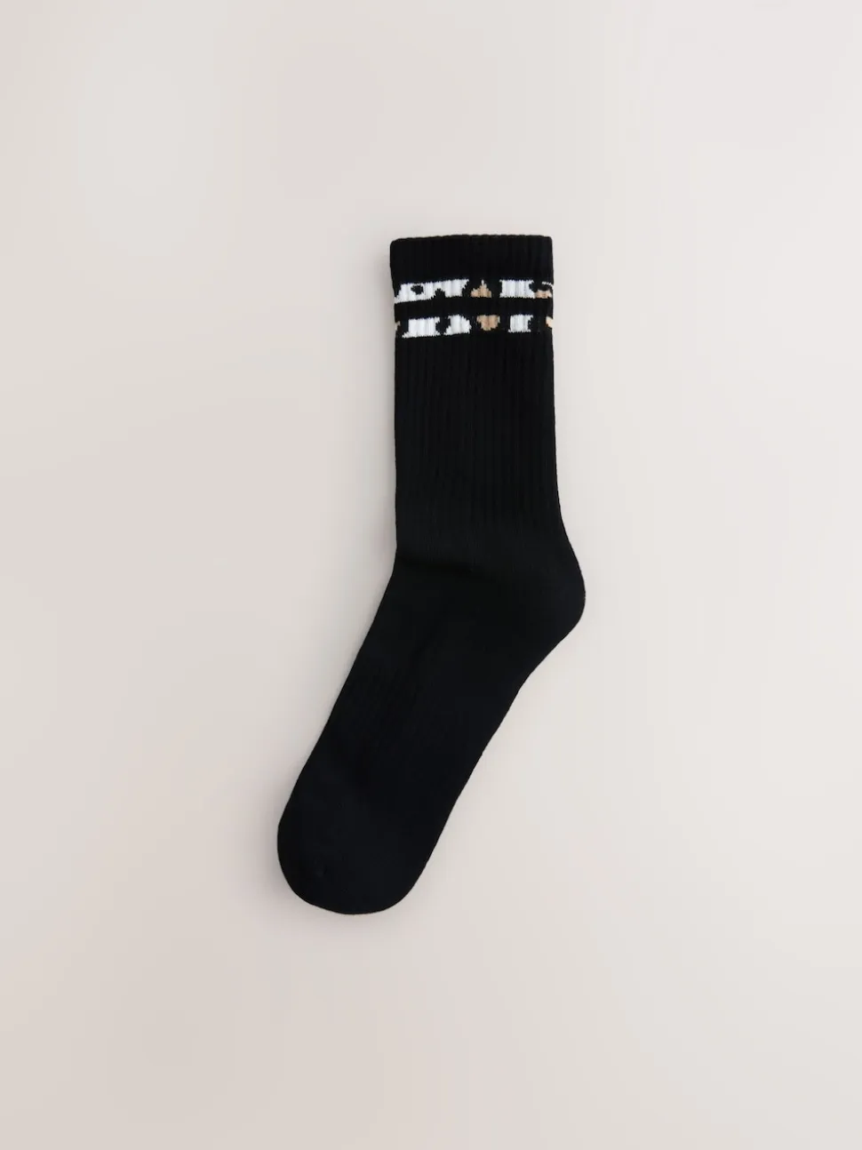 Animal Stripe Cushion Sole Ribbed Sport Ankle Socks 3 Pack With Arch Support