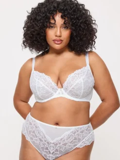 Ann Summers Black & White DD+ Non Pad Plunge Sexy Lace Underwired Bras 2 Pack