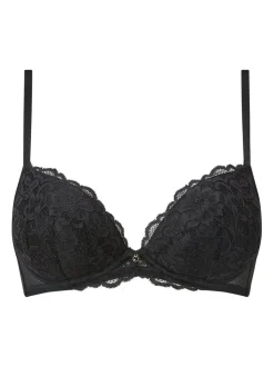 Ann Summers Black & White Pad Plunge Sexy Lace Underwired Bras 2 Pack