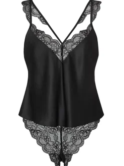 Ann Summers Black Admiring Satin Lace Cami Set