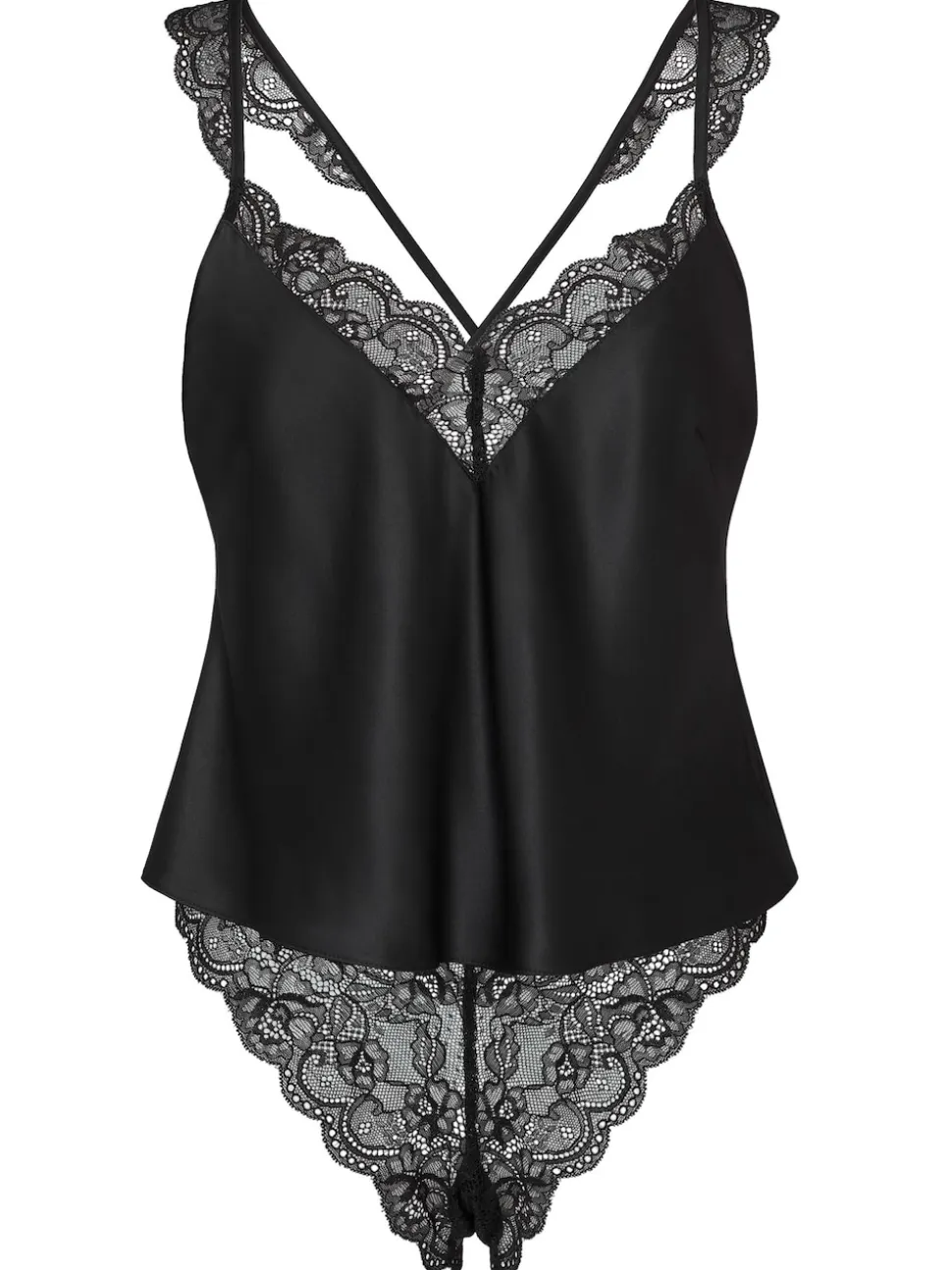 Ann Summers Black Admiring Satin Lace Cami Set