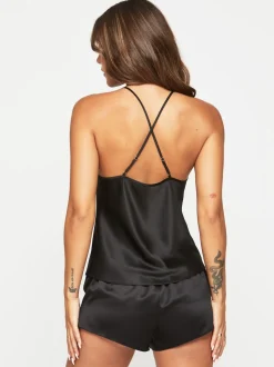 Ann Summers Black Adoration Satin Lace Cami Set