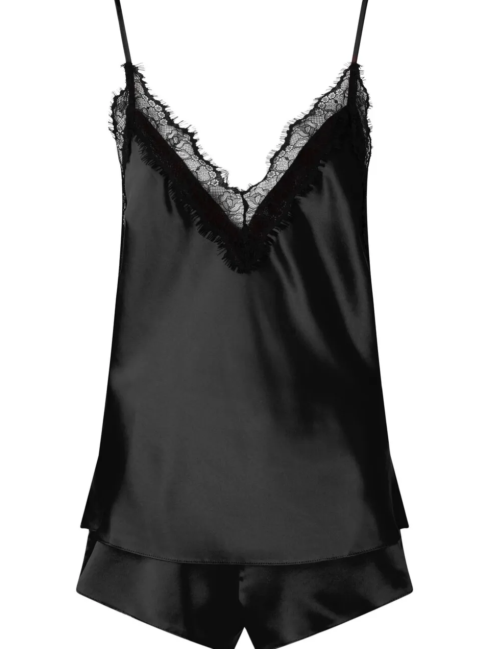 Ann Summers Black Cerise Satin Cami Set