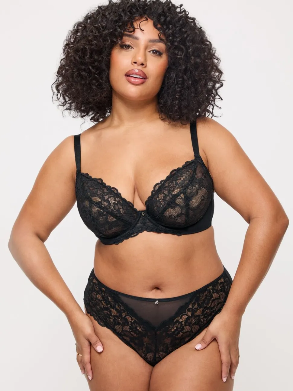 Ann Summers Black DD+ Non Pad Plunge Sexy Lace Underwired Bras 2 Pack
