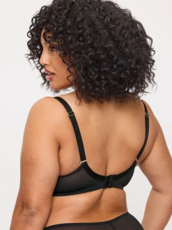 Ann Summers Black DD+ Non Pad Plunge Sexy Lace Underwired Bras 2 Pack