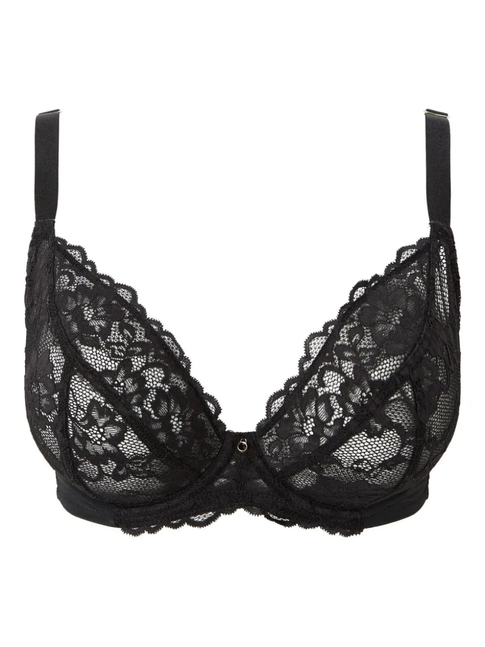 Ann Summers Black DD+ Non Pad Plunge Sexy Lace Underwired Bras 2 Pack