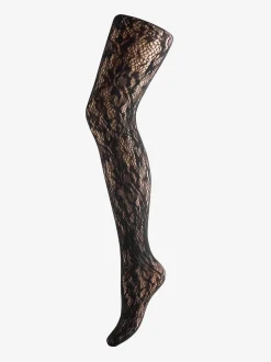 Ann Summers Black Lace Strappy Crotchless Tights