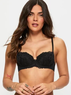Ann Summers Black Pad Balcony Sexy Lace Underwired Bras 2 Pack