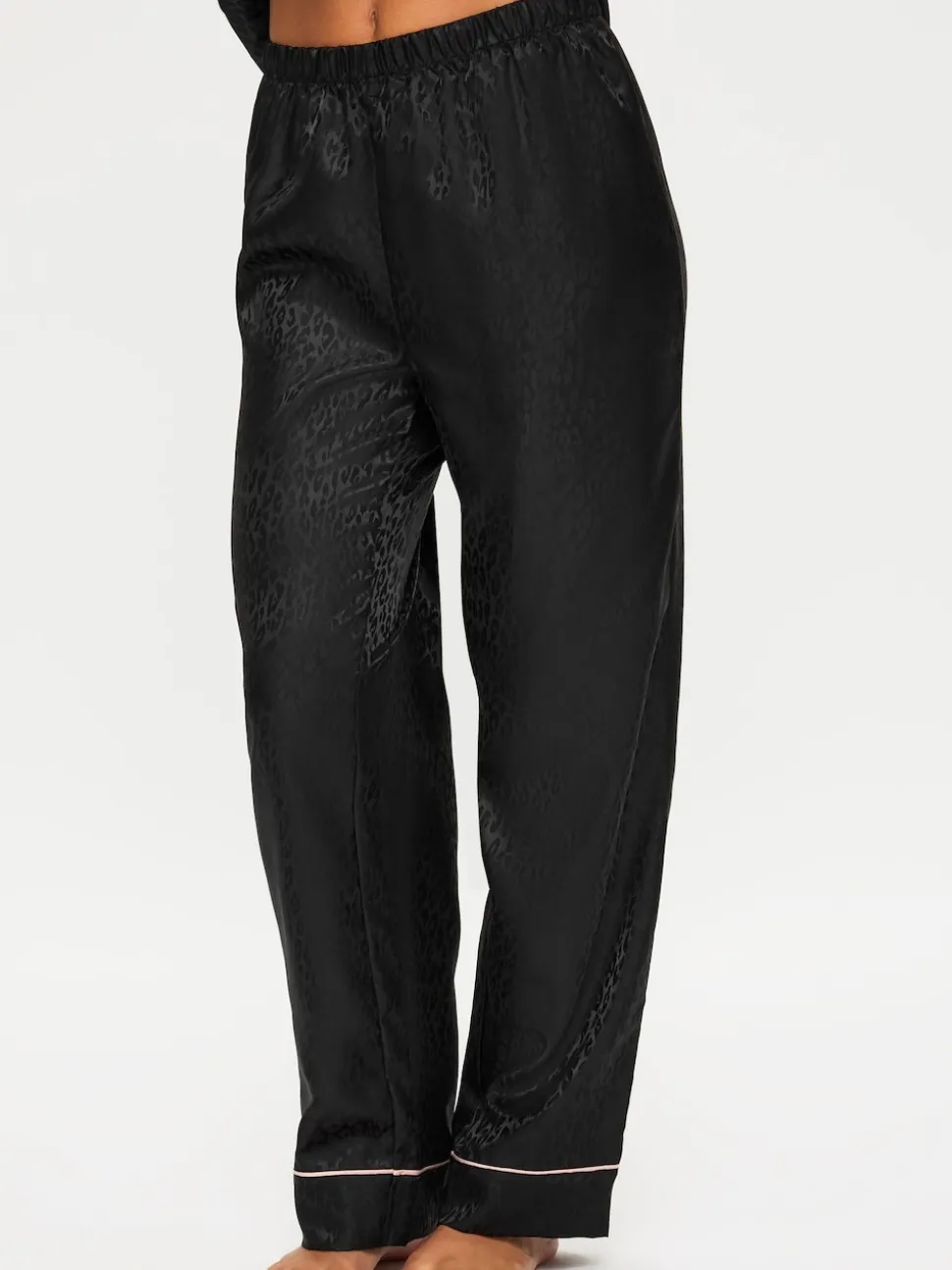 Ann Summers Black Signature Satin Long All Over Pyjamas Set