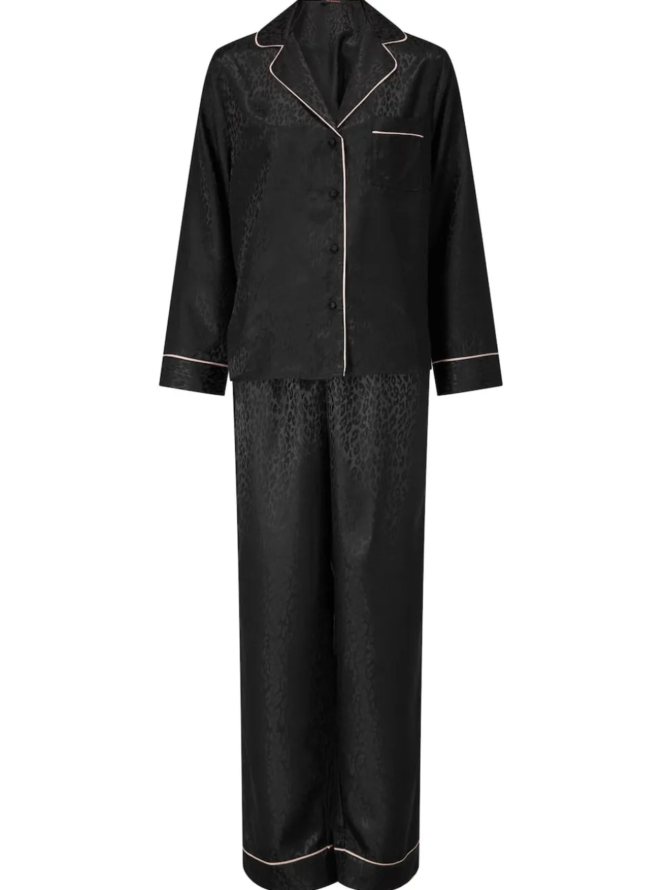 Ann Summers Black Signature Satin Long All Over Pyjamas Set