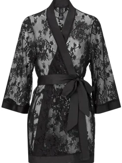 Ann Summers Black The Dark Hours Robe Dressing Gown