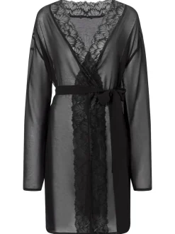 Ann Summers Black The Promising Chiffon Robe