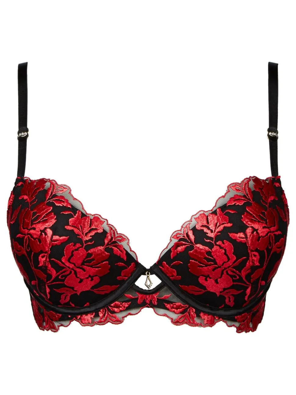 Ann Summers Black/Red Pad Balcony The Hero Non Pad Wired Bra