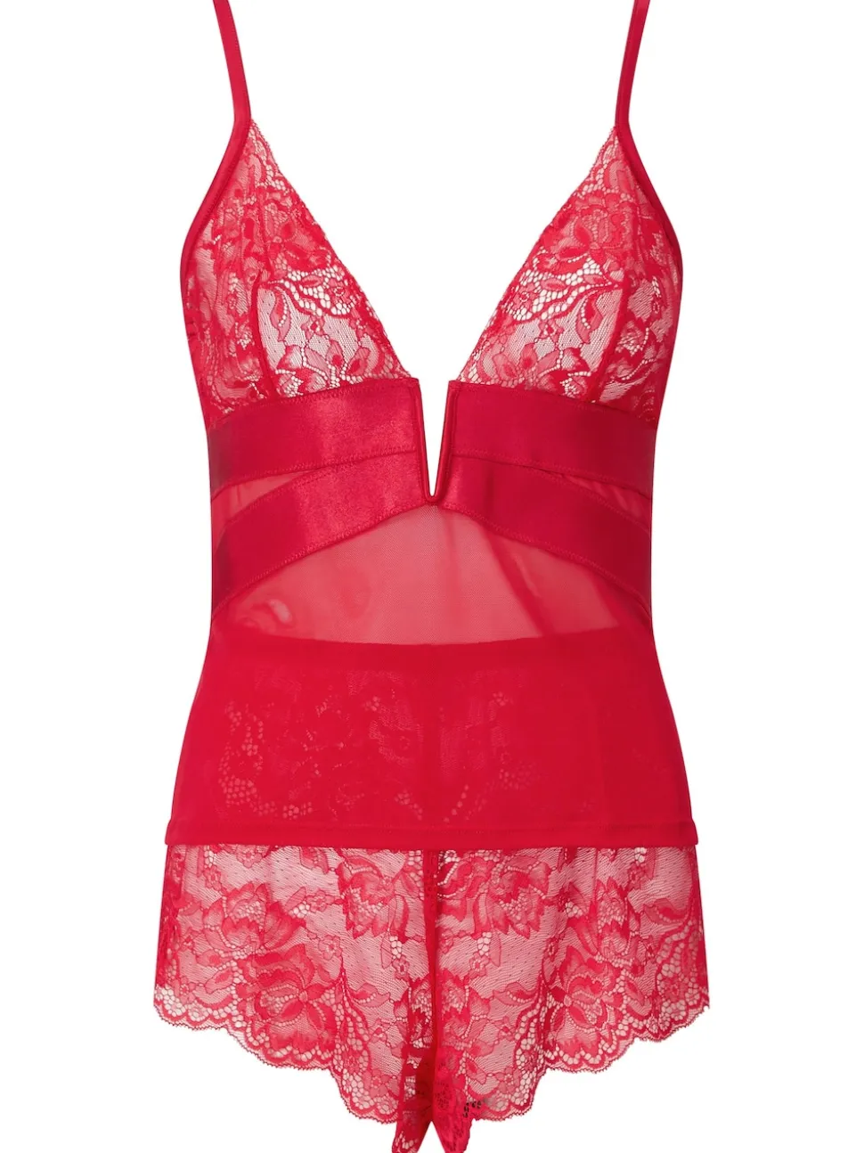 Ann Summers Red Gracious Lace & Mesh Cami Pyjamas Set