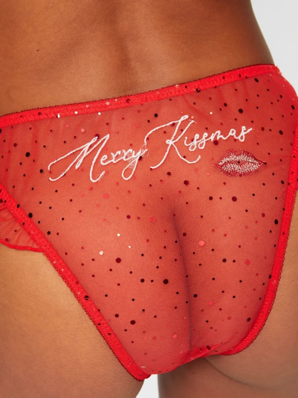 Ann Summers Red Merry Kissmas Knickers