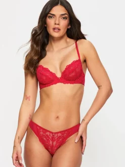 Ann Summers Red Non Pad Plunge Sexy Lace Bra
