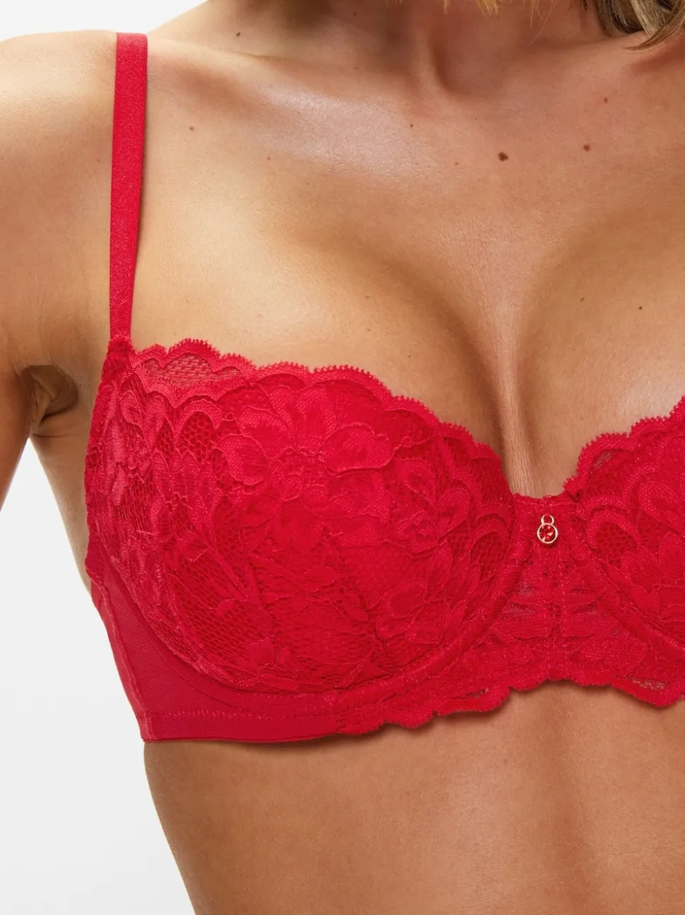 Ann Summers Red Pad Balcony Sexy Lace Underwired Bra