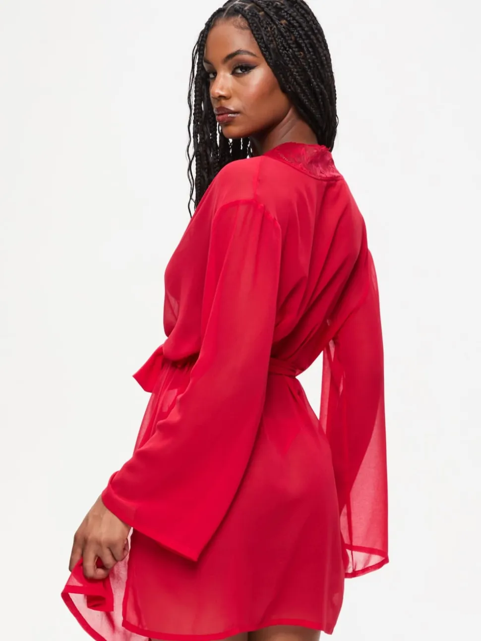 Ann Summers Red The Promising Chiffon Robe
