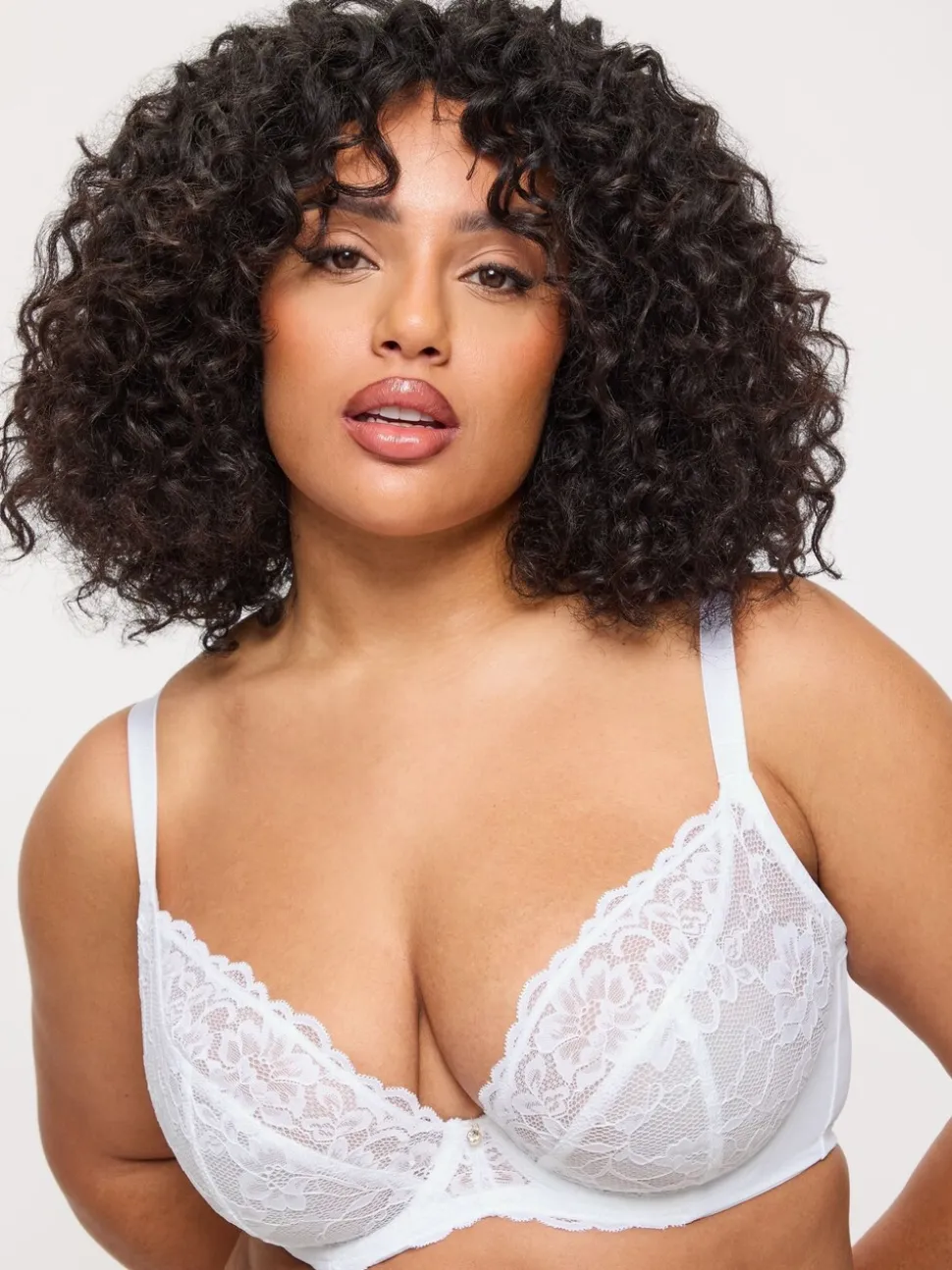 Ann Summers White DD+ Non Pad Plunge Sexy Lace Bra
