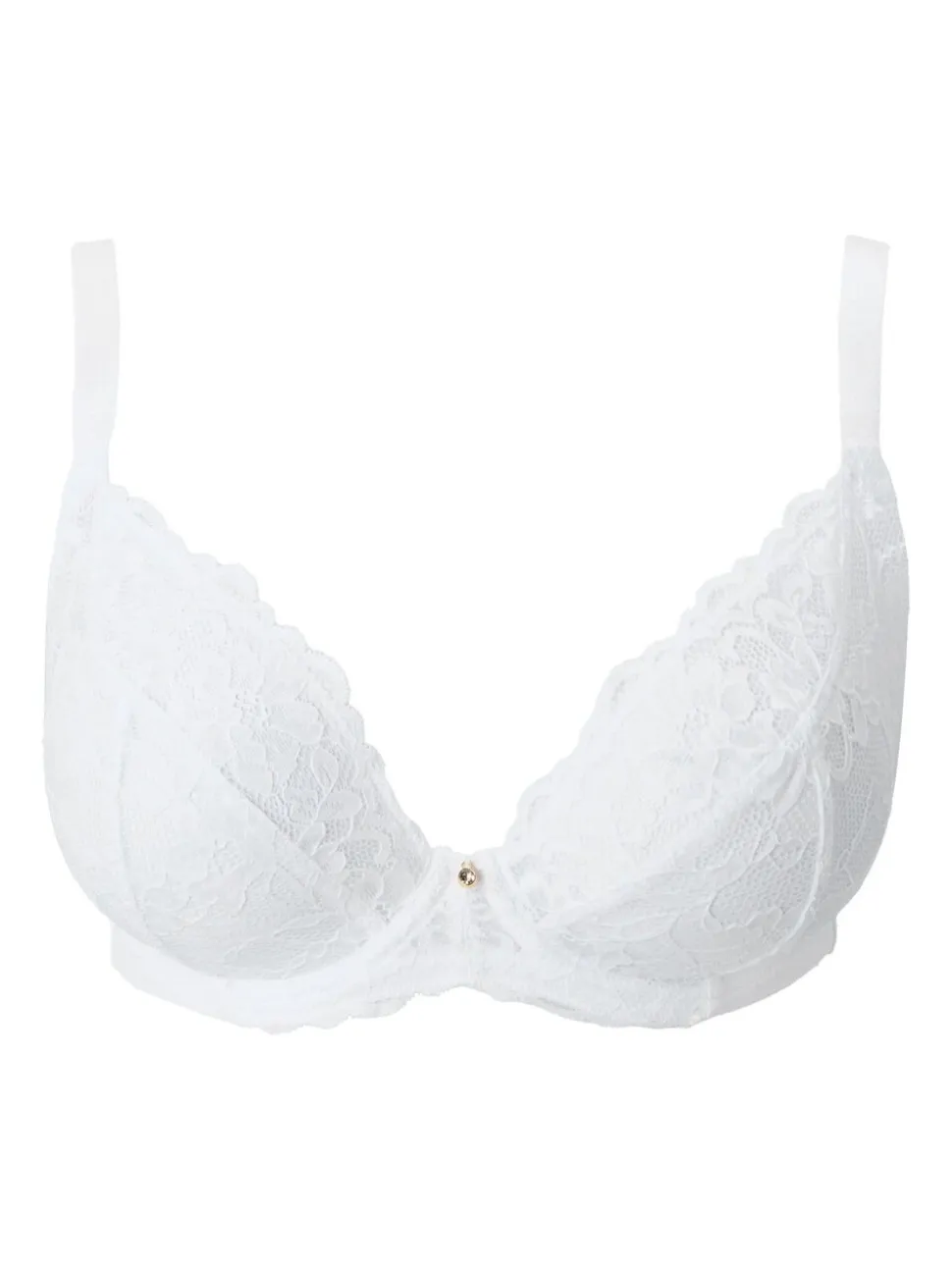 Ann Summers White DD+ Non Pad Plunge Sexy Lace Underwired Bras 2 Pack