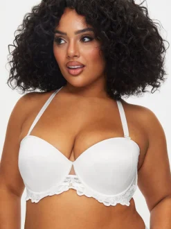 Ann Summers White The Icon Padded DD+ Satin Multiway Strapless Bra