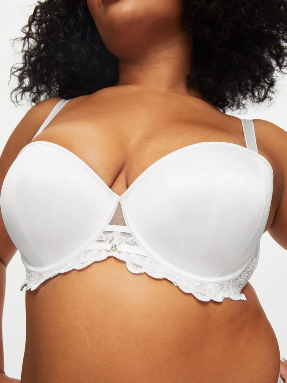 Ann Summers White The Icon Padded DD+ Satin Multiway Strapless Bra