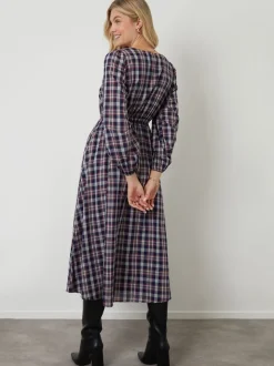 Another Sunday Blue Bow Detail Milkmaid Midi Dress