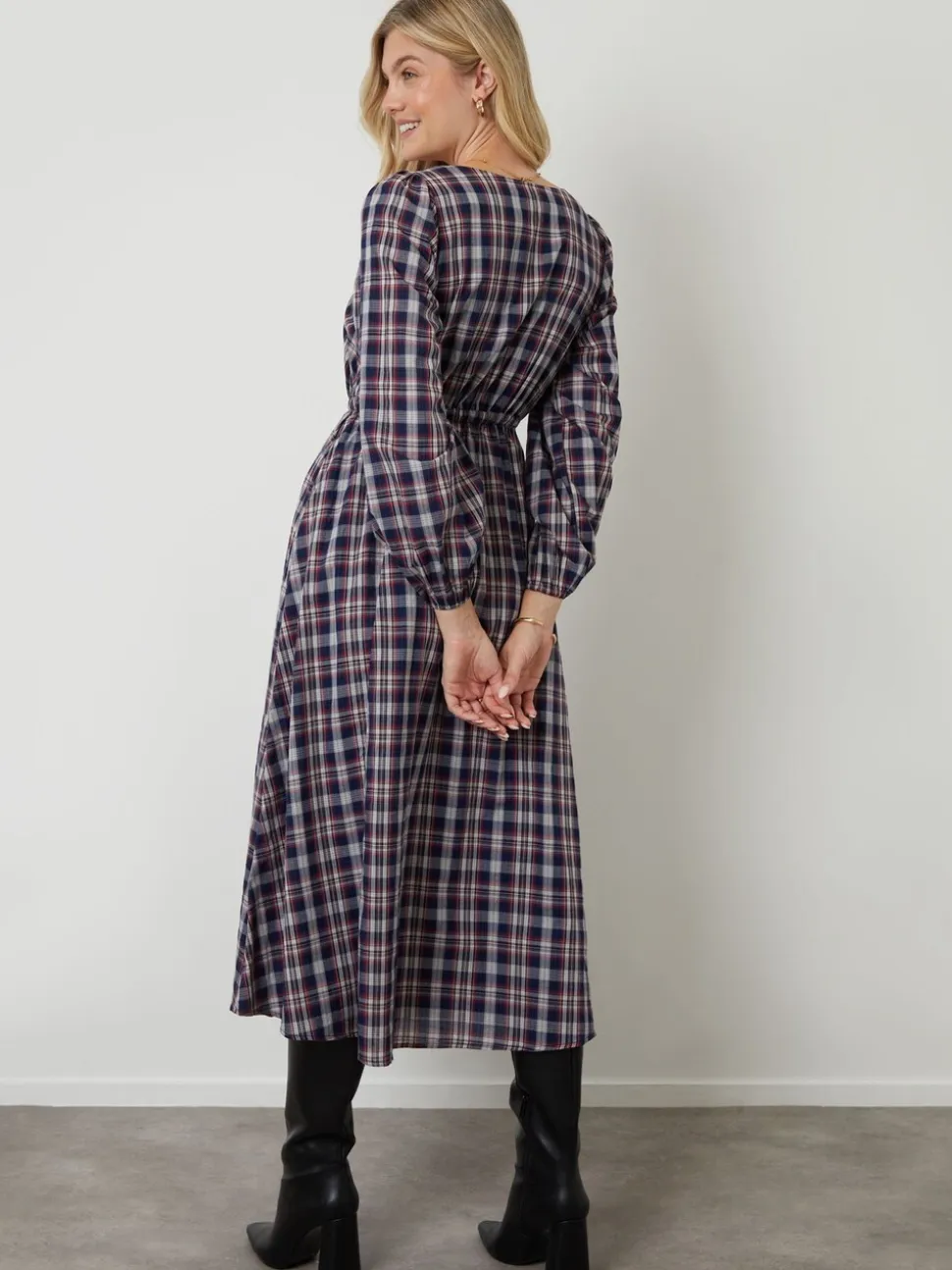 Another Sunday Blue Bow Detail Milkmaid Midi Dress