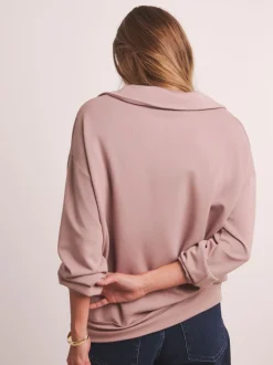 Anthology By JD Williams Pink Premium Ribbed High Collar Modal Sweatshirt