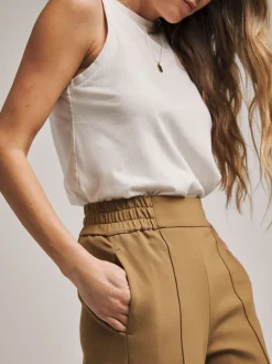Anthology By JD WIlliams Camel Premium Ponte Wide Leg Trousers