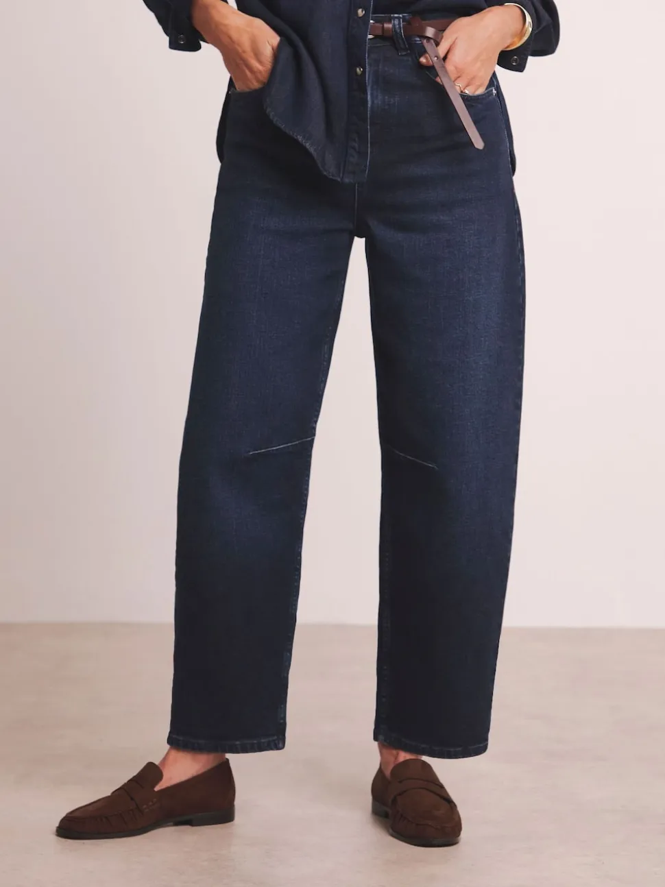 Anthology By JD Williams Blue Premium Barrel Leg Jeans