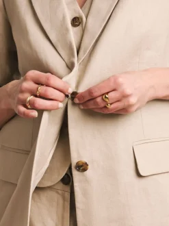 Anthology By JD Williams Natural Premium 100% Linen Blazer