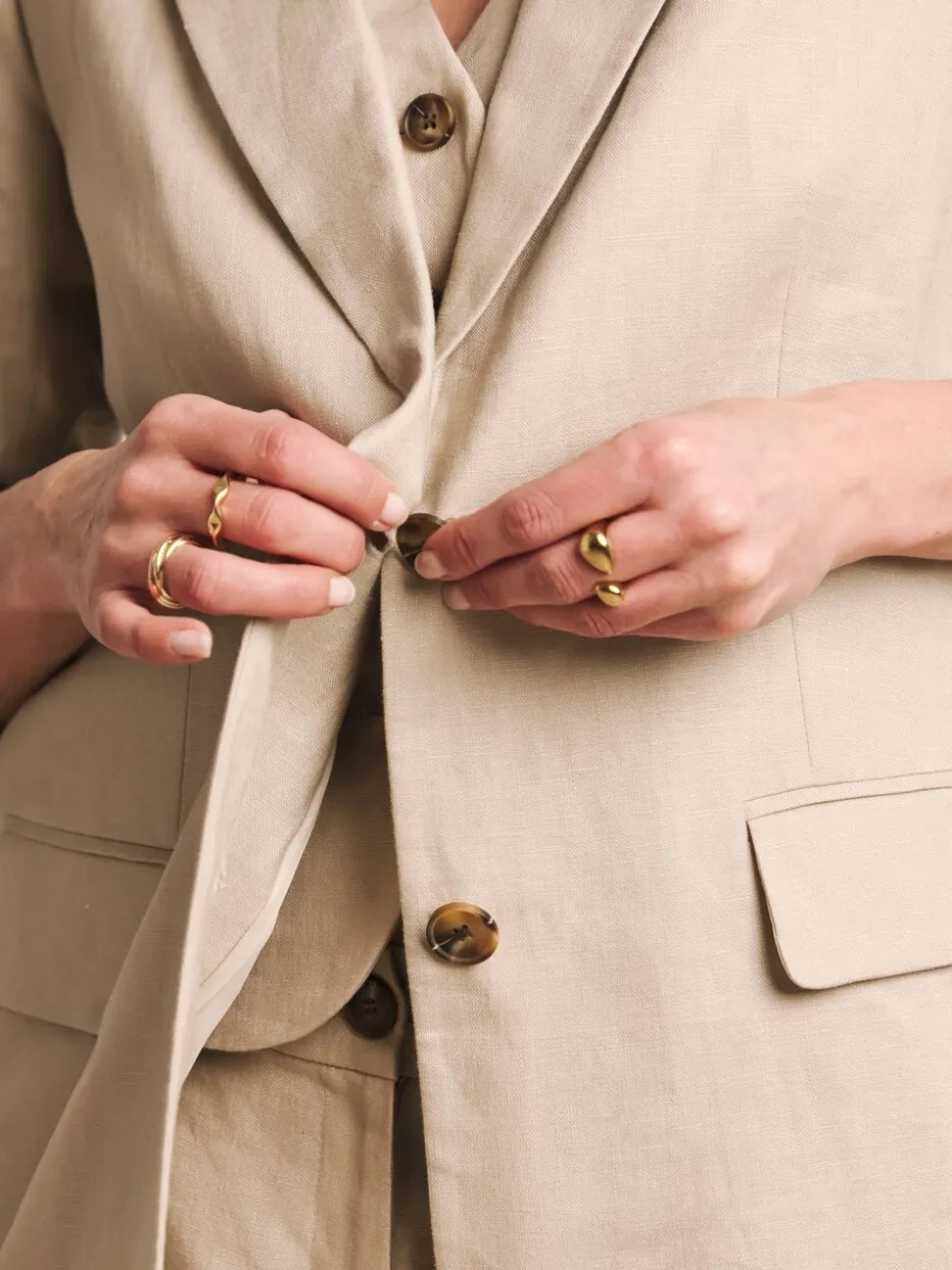 Anthology By JD Williams Natural Premium 100% Linen Blazer
