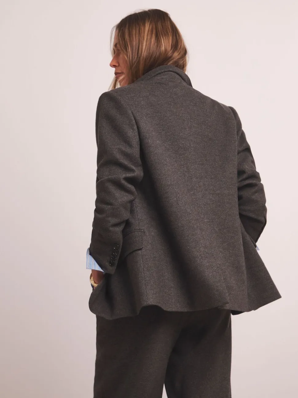 Anthology By JD Williams Grey Premium Herringbone Single Breasted Blazer