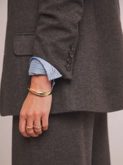 Anthology By JD Williams Grey Premium Herringbone Single Breasted Blazer