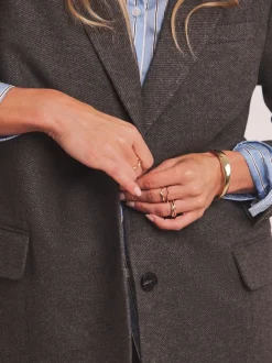Anthology By JD Williams Grey Premium Herringbone Single Breasted Blazer
