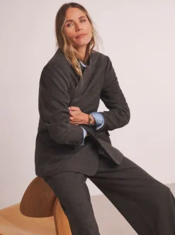 Anthology By JD Williams Grey Premium Herringbone Single Breasted Blazer