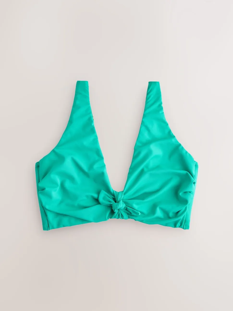 Aqua Green DD+ Knot Front Plunge Bikini Top