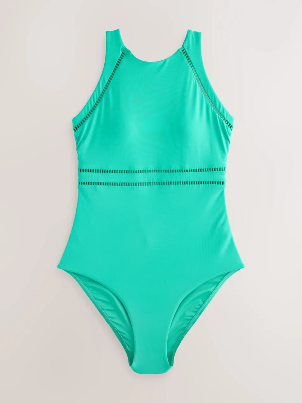 Aqua Green High Neck Tummy Control Shaping Swimsuit