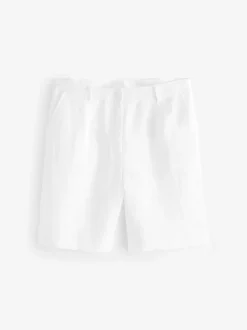 Aspiga White Long Alexandra 100% Cotton Shorts