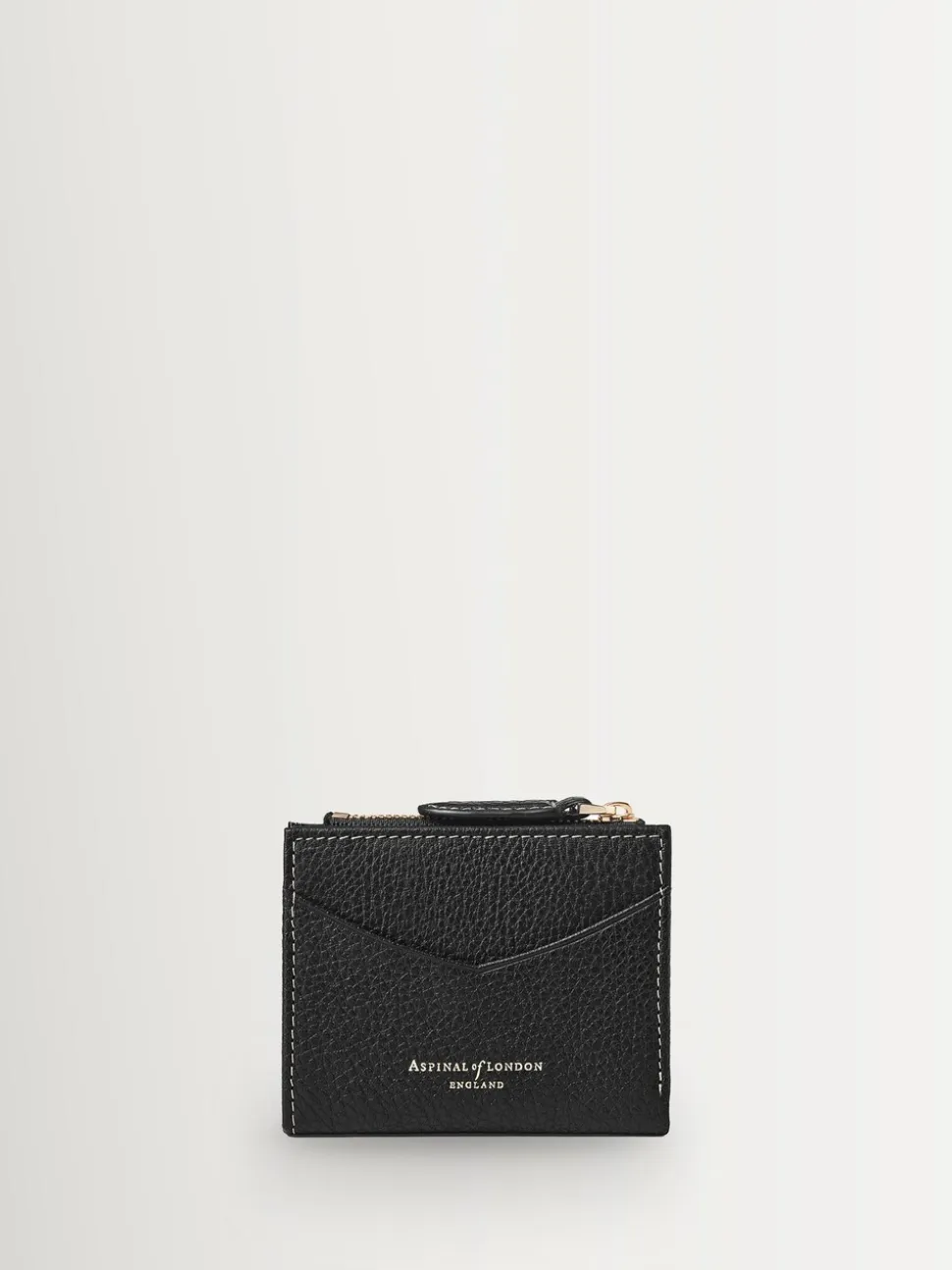 Aspinal of London Black Hudson Multi-Use Pocket Wallet Pebble Leather